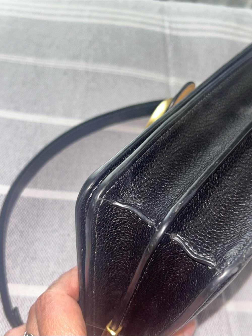Coach Black Pebbled Leather Shoulder Bag with Gold 'C' Accent tabby 26 - Picture 13 of 16
